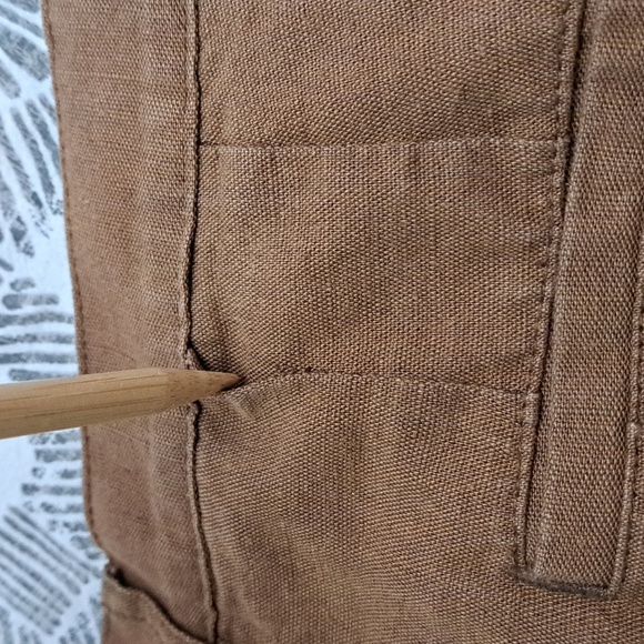 Talbots irish linen blend high waisted cropped zip front pant sz2P - Picture 13 of 14